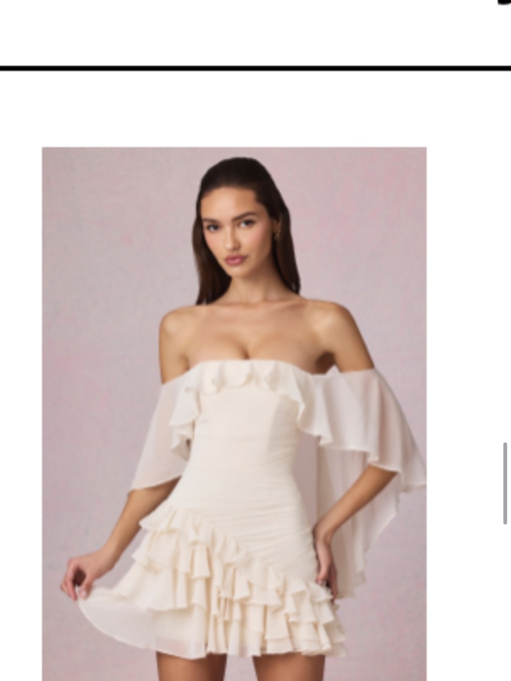 Strapless Ruffle Mini Dress in White - Picture 4 of 4